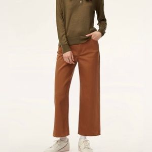 Aritzia Wilfred Free Camel Brown Ashika Wide Leg High Rise Crop Pant Neutral